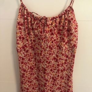 y2k red floral dress